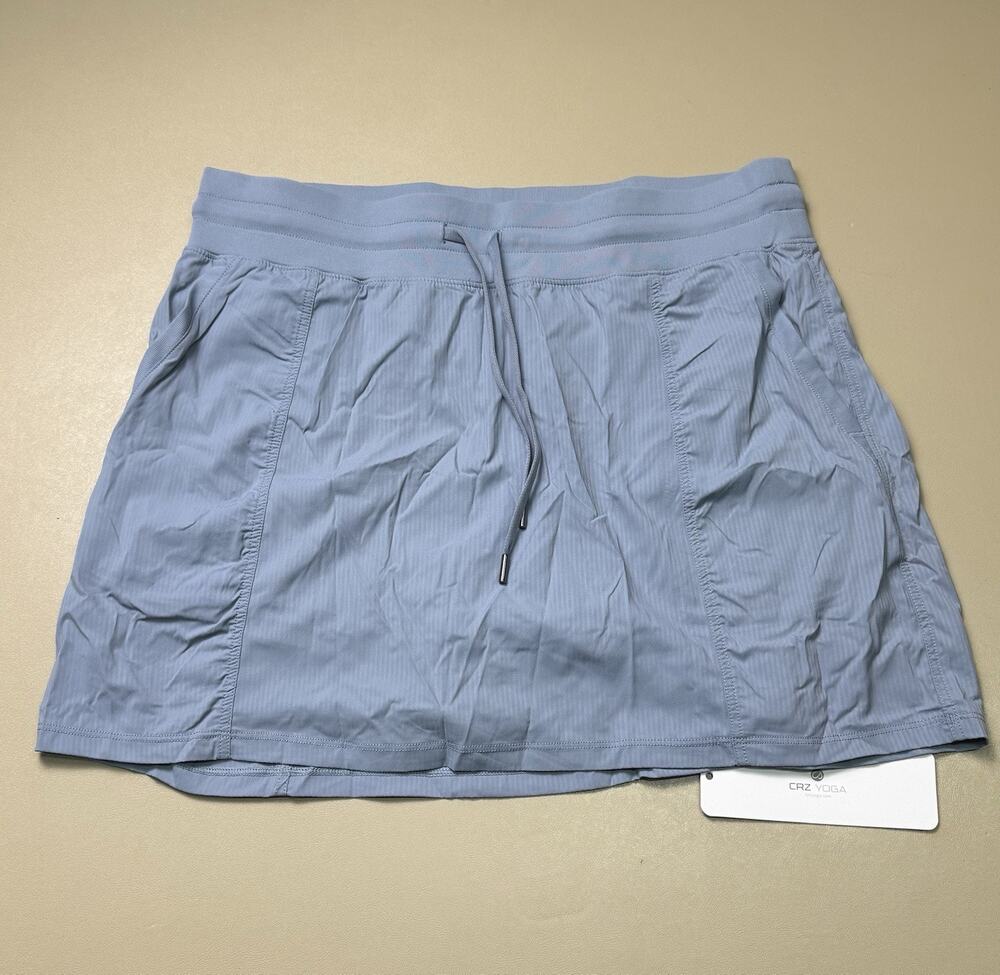 CRZ YOGA Ruched Skort Large High Waisted Golf Mini Skirt NWT